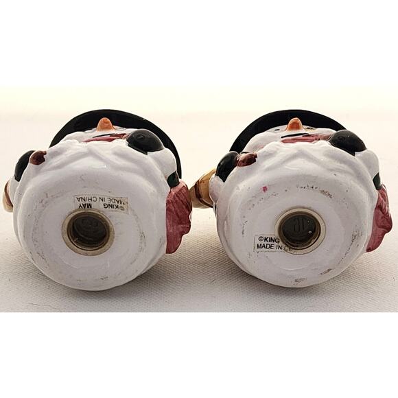 SALT & PEPPER SHAKERS-Snowman with Broom-Matching-Stoppers Included-Novelty - Picture 8 of 10